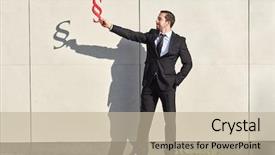  Presentation with law - Presentation theme consisting of contract process - man as a lawyer holds background and a mint green colored foreground