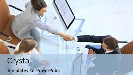  Presentation with business process - Slide set having contract process - view from the top business background and a light blue colored foreground