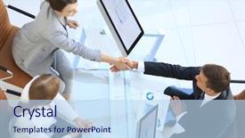  Presentation with business process - Slide deck featuring contract process - view from the top business background and a sky blue colored foreground