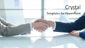  Presentation with negotiation - Theme having contracting - handshake of two young contemporary background and a white colored foreground