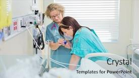  Presentation with pain - Beautiful slide deck featuring contraction with laughing gas backdrop and a light blue colored foreground