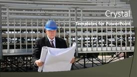  Presentation with construction work - Beautiful PPT layouts featuring contractor-contractor-examining-blueprints backdrop and a gray colored foreground