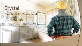  Presentation with custom - Slide set having contractor facing custom master bathroom background and a lemonade colored foreground