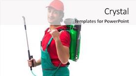  Presentation with pest control - PPT layouts enhanced with contractor isolated on white background background and a  colored foreground