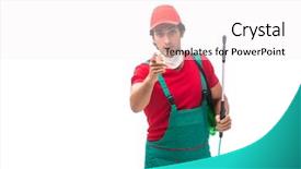  Presentation with pest control - PPT layouts consisting of contractor isolated on white background background and a  colored foreground