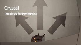  Presentation with contemplating - Presentation theme featuring hardship - young contemplating businessman stands background and a gray colored foreground