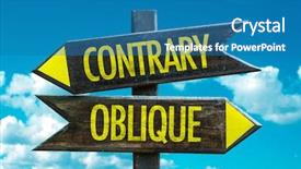  Presentation with sky - Cool new PPT theme with contrary - oblique signpost with sky backdrop and a  colored foreground