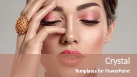  Presentation with luxury fashion - Slide deck enhanced with contrast - beautiful young fashion woman attractive background and a coral colored foreground