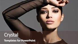  Presentation with black girl - Cool new presentation design with contrast - face of a beautiful girl backdrop and a tawny brown colored foreground