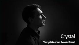  Presentation with black dark neuron connections - Cool new slide deck with contrast - serious young man on dark backdrop and a black colored foreground