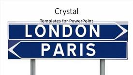  Presentation with choice - Presentation design having contrast media - blue direction signs with choice background and a  colored foreground