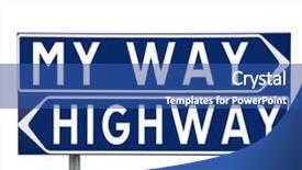  Presentation with choice - Presentation with contrast media - blue direction signs with choice background and a  colored foreground