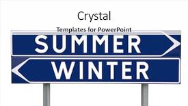  Presentation with winter blue - Colorful presentation theme enhanced with contrast media - blue direction signs with choice backdrop and a  colored foreground