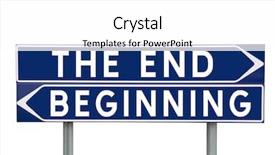  Presentation with choice - PPT theme consisting of contrast media - blue direction signs with choice background and a  colored foreground