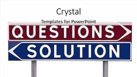  Presentation with questions - Beautiful presentation theme featuring contrast media - direction signs with choice backdrop and a  colored foreground