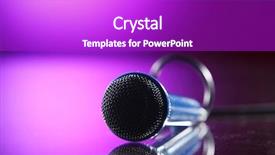  Presentation with cable - PPT theme featuring contrast media - microphone with cable background and a  colored foreground