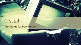  Presentation with blue green - Colorful PPT theme enhanced with contrast media - old tv concept blue backdrop and a soft green colored foreground