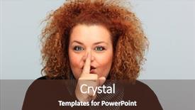  Presentation with faces - PPT layouts featuring contrast portrait of beautiful blond plus-size girl making faces background and a tawny brown colored foreground