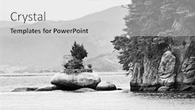  Presentation with rocky - Amazing slide deck having contrasty-photo-of-rocky-japanese backdrop and a light gray colored foreground