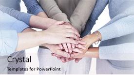  Presentation with together - PPT layouts having contribute - people hands together background and a soft green colored foreground