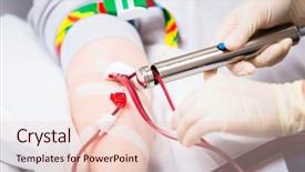  Presentation with vein - PPT theme with contributor - blood running through vein catheter background and a lemonade colored foreground