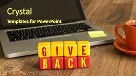  Presentation with give - PPT theme consisting of contributor - give back written background and a tawny brown colored foreground