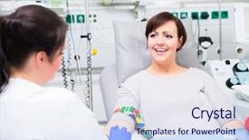  Presentation with access - PPT theme enhanced with contributor - nurse in hospital checking access background and a sky blue colored foreground