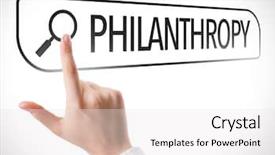  Presentation with search - Slide set with contributor - philanthropy written in search bar background and a white colored foreground