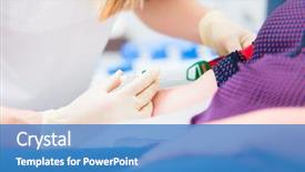  Presentation with vein - PPT layouts featuring contributor - vein catheter at blood donation background and a teal colored foreground