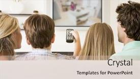  Presentation with statistical process control - Colorful PPT theme enhanced with control and flat screen television backdrop and a soft green colored foreground