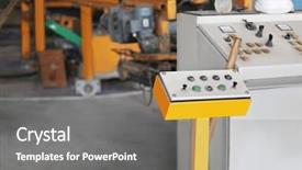  Presentation with control panel - PPT theme with control panel in factory workshop background and a gray colored foreground