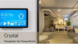  Presentation with control panel - Beautiful PPT theme featuring control panel in modern restaurant backdrop and a  colored foreground