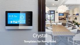  Presentation with control panel - Presentation enhanced with control panel in modern restaurant background and a  colored foreground