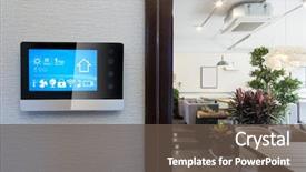  Presentation with control panel - Slides enhanced with control panel in modern restaurant background and a  colored foreground