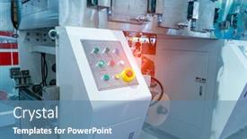  Presentation with control panel - Theme featuring control-panel-of-auto-robot background and a teal colored foreground