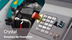  Presentation with control panel - PPT theme enhanced with control panel of computerized numerical background and a gray colored foreground