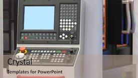  Presentation with control panel - Cool new slide deck with control panel of computerized numerical backdrop and a coral colored foreground