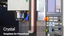  Presentation with control panel - PPT theme enhanced with control panel of computerized numerical background and a dark gray colored foreground