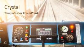  Presentation with cockpit - PPT theme featuring city subway cockpit background and a cream colored foreground