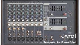  Presentation with sound - Beautiful PPT layouts featuring multichannel sound mixer console board backdrop and a gray colored foreground