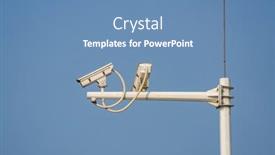  Presentation with cameras - PPT layouts featuring control-recording-and-inspection-electronic background and a teal colored foreground