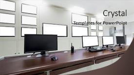  Presentation with office room - Colorful PPT layouts enhanced with control room of the modern backdrop and a  colored foreground