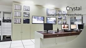  Presentation with office room - Audience pleasing presentation design consisting of control room of the modern backdrop and a light gray colored foreground
