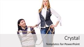  Presentation with man and woman - Slide deck having control sexual harassment - family conflict with man background and a light gray colored foreground