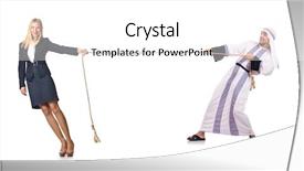  Presentation with woman tied rope sexual - Slide deck with control sexual harassment - woman pulling rope on white background and a white colored foreground