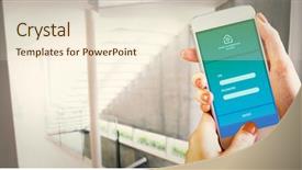  Presentation with smartphone - Amazing presentation theme having controll system - hand holding smartphone against stylish backdrop and a lemonade colored foreground