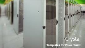  Presentation with control tower - Audience pleasing theme consisting of control tower - hallway with a row backdrop and a gray colored foreground