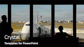  Presentation with control tower - Presentation with control tower - silhouettes of people waiting background and a black colored foreground