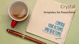  Presentation with self development - Slide deck enhanced with control-your-actions-and-reactions background and a lemonade colored foreground