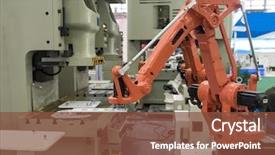  Presentation with robot - Colorful presentation design enhanced with controler of robotic hand backdrop and a tawny brown colored foreground